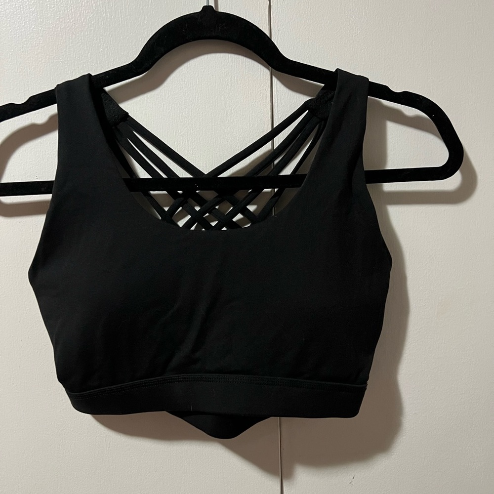 Black straps sports bra size small.